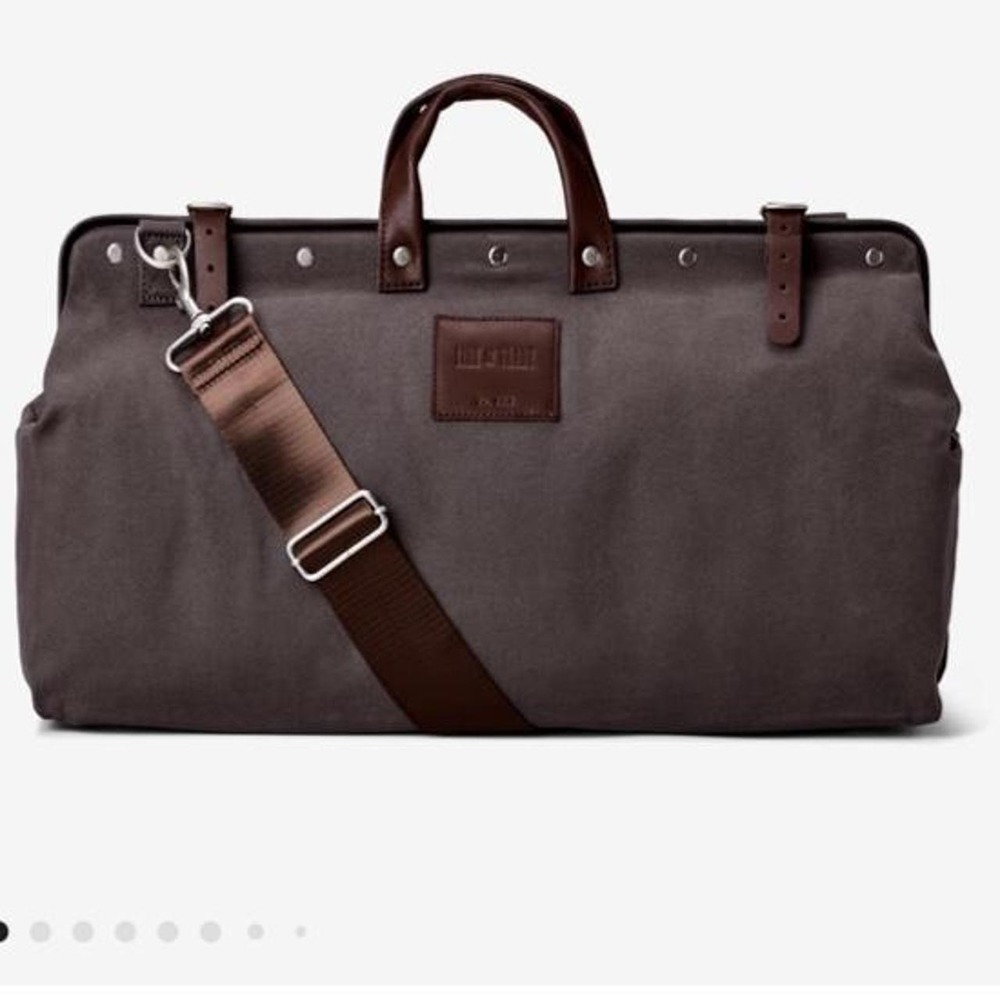 Line of Trade Mens Canvas Weekender Bag Gray Brown Duffel No 0312